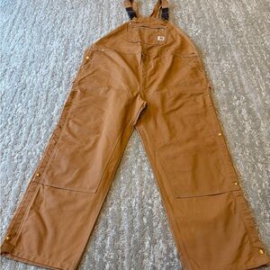 Carhartt R37 BRN Duck Bib Overalls Non Insulated 50x32 Good Preowned Condition